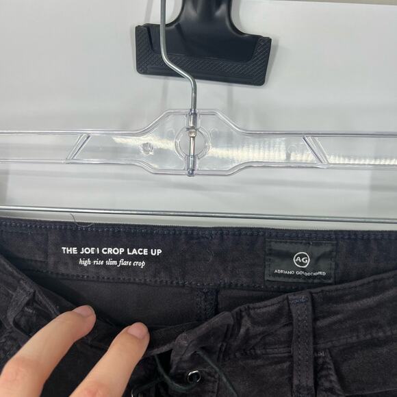 AG Adriano Goldschmied The Jodi Crop Lace Up Slim Flare Pants Velour - Picture 3 of 7